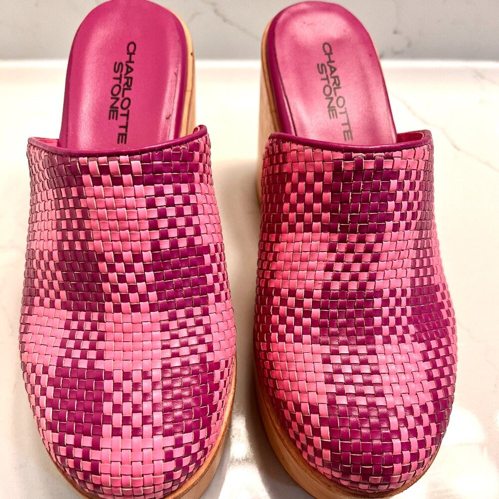 Charlotte Stone Marlo Clog in Flamingo Pink, Size 7